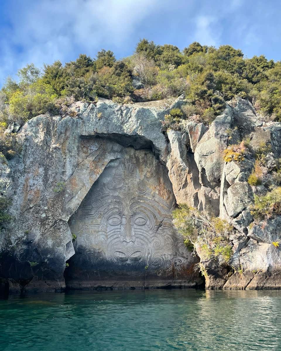 Maori rock Taupo North island New Zealand Maori rock Taupo North island New Zealand